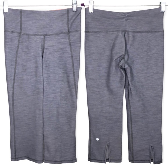 lululemon athletica Pants - Lululemon Grey & Coral Tadasana Slit Crop Legging